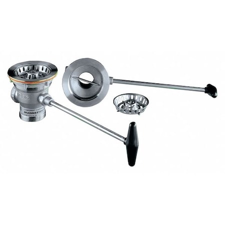 Encore Plumbing Crumb Cup Rotary Handle Waste Drain, 1-1/2" x 2" Pipe Dia., 316 Stainless Steel DSS-8000