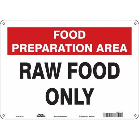 Condor Food Preparation Area, Raw Food Only, 14 in W x 10 in H, Horizontal Rectangle, Polyethylene, 468H89 468H89