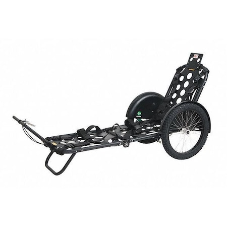 Rexone Stretcher with Brake, 28" L, 20" H, Black RXB01TC