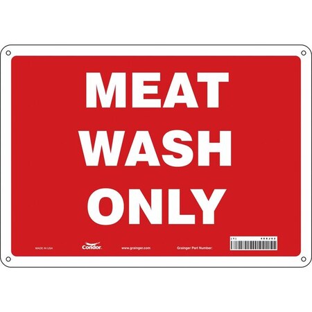 Condor Meat Wash Only, 14 in W x 10 in H, Horizontal Rectangle, Aluminum, 468J62 468J62