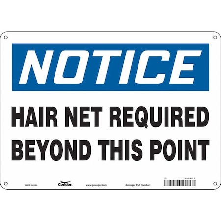 Condor Safety Sign, 10 in Height, 14 in Width, Aluminum, Horizontal Rectangle, English, 468K91 468K91