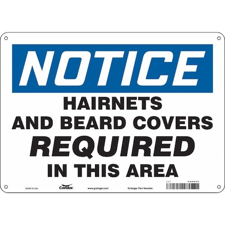 Condor Safety Sign, 10 in Height, 14 in Width, Aluminum, Horizontal Rectangle, English, 468K98 468K98