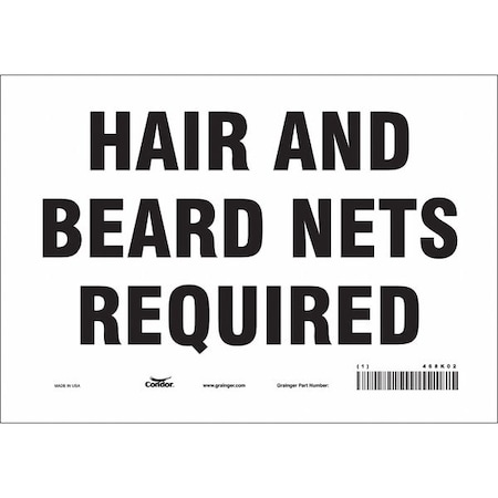 Condor Safety Sign, 7 in Height, 10 in Width, Vinyl, Vertical Rectangle, English, 468K02 468K02