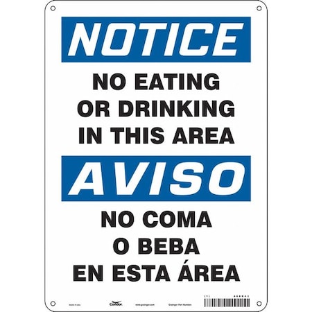 Condor Notice/Aviso, No Eating Or Drinking In This Area/No Coma O Beba En Esta Area, 10 in x 14 in, 468K43 468K43