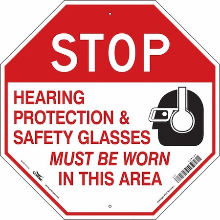 Condor Safety Sign, 24 in Height, 24 in Width, Polyethylene, Octagon, English 468L81