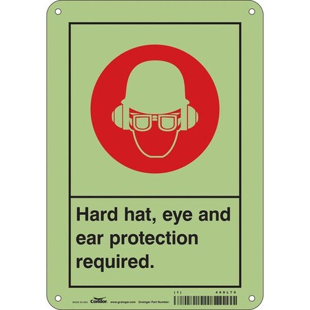 Condor Safety Sign, 10 in Height, 7 in Width, Polyethylene, Horizontal Rectangle, English 468L70