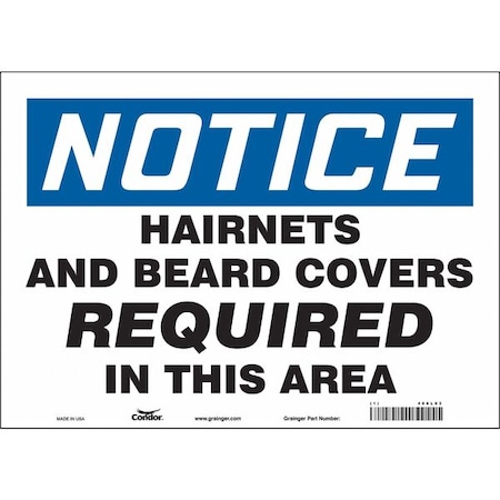 Condor Safety Sign, 10 in Height, 14 in Width, Vinyl, Horizontal Rectangle, English, 468L03 468L03