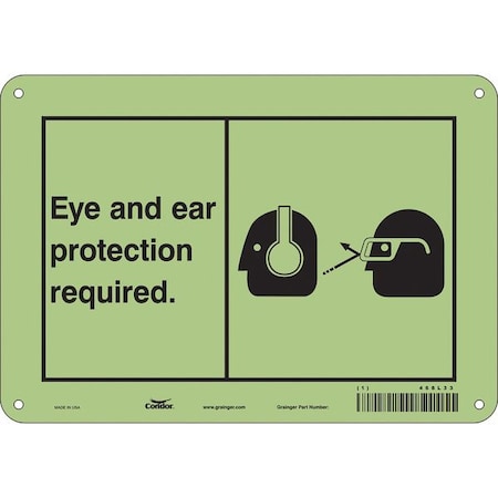 Condor Safety Sign, 7 in Height, 10 in Width, Polyethylene, Vertical Rectangle, English, 468L33 468L33