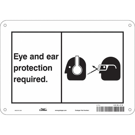 Condor Safety Sign, 7 in Height, 10 in Width, Polyethylene, Vertical Rectangle, English, 468L36 468L36