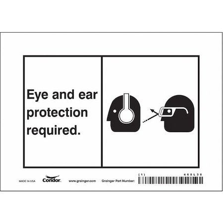 Condor Safety Sign, 5 in Height, 7 in Width, Vinyl, Horizontal Rectangle, English, 468L38 468L38