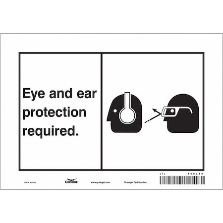 Condor Safety Sign, 7 in Height, 10 in Width, Vinyl, Vertical Rectangle, English, 468L39 468L39