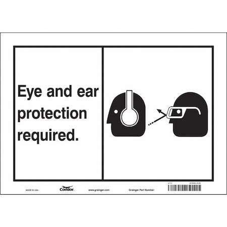 Condor Safety Sign, 10 in Height, 14 in Width, Vinyl, Horizontal Rectangle, English, 468L40 468L40