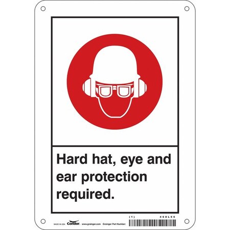 Condor Safety Sign, 10 in Height, 7 in Width, Aluminum, Horizontal Rectangle, English, 468L66 468L66