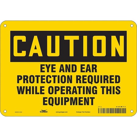 Condor Safety Sign, 7 in Height, 10 in Width, Polyethylene, Vertical Rectangle, English, 468M73 468M73