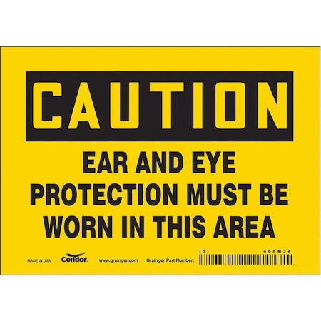 Condor Safety Sign, 5 in Height, 7 in Width, Vinyl, Horizontal Rectangle, English, 468M34 468M34