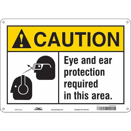 Condor Safety Sign, 10 in Height, 14 in Width, Aluminum, Horizontal Rectangle, English, 468M59 468M59