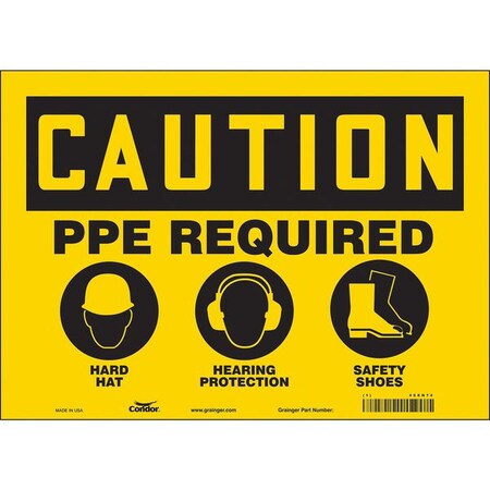 Condor Safety Sign, 10 in Height, 14 in Width, Vinyl, Horizontal Rectangle, English, 468N74 468N74