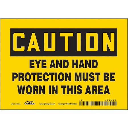 Condor Safety Sign, 5 in Height, 7 in Width, Vinyl, Horizontal Rectangle, English, 468N02 468N02