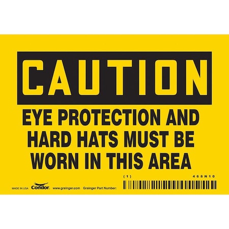 Condor Safety Sign, 3 1/2 in Height, 5 in Width, Vinyl, Horizontal Rectangle, English, 468N10 468N10