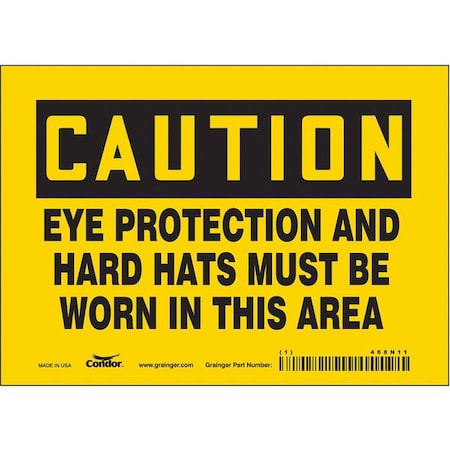 Condor Safety Sign, 5 in Height, 7 in Width, Vinyl, Horizontal Rectangle, English, 468N11 468N11