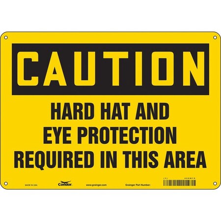 Condor Safety Sign, 10 in Height, 14 in Width, Aluminum, Horizontal Rectangle, English, 468N15 468N15