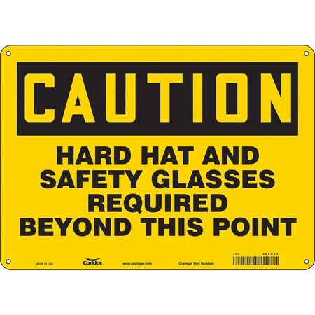 Condor Safety Sign, 10 in Height, 14 in Width, Polyethylene, Horizontal Rectangle, English, 468N25 468N25