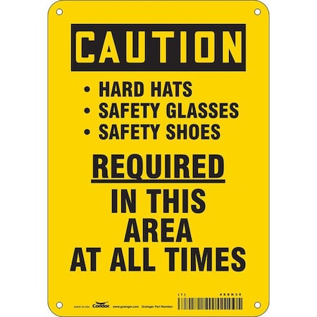 Condor Safety Sign, 10 in Height, 7 in Width, Aluminum, Horizontal Rectangle, English, 468N36 468N36