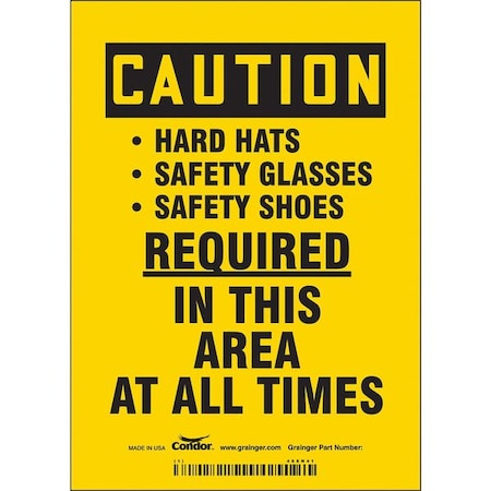 Condor Safety Sign, 5" Wx7" H, 0.004" Thickness 468N41