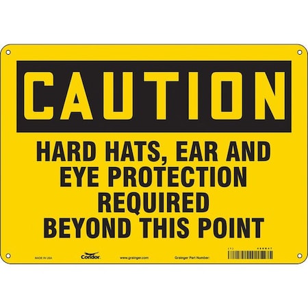 Condor Safety Sign, 10 in Height, 14 in Width, Polyethylene, Horizontal Rectangle, English, 468N47 468N47