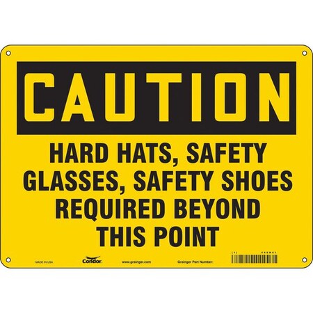 Condor Safety Sign, 10 in Height, 14 in Width, Polyethylene, Horizontal Rectangle, English, 468N61 468N61