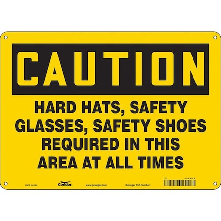Condor Safety Sign, 10 in Height, 14 in Width, Aluminum, Horizontal Rectangle, English, 468N65 468N65