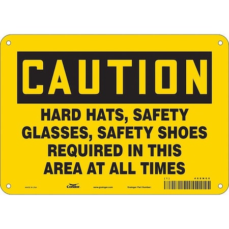 Condor Safety Sign, 7 in Height, 10 in Width, Polyethylene, Vertical Rectangle, English, 468N66 468N66
