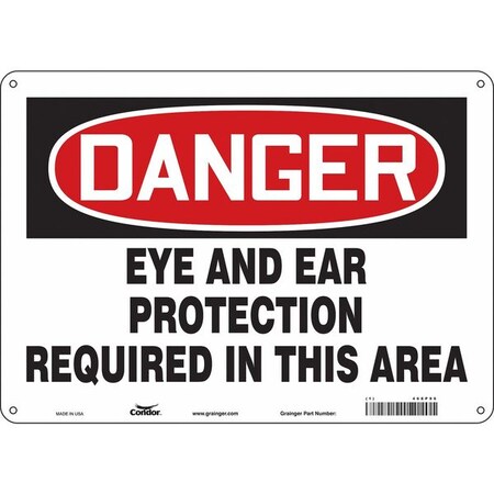 Condor Safety Sign, 10 in Height, 14 in Width, Polyethylene, Horizontal Rectangle, English, 468P96 468P96