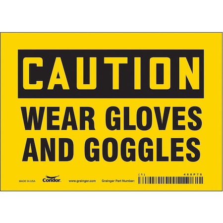 Condor Safety Sign, 5 in Height, 7 in Width, Vinyl, Horizontal Rectangle, English, 468P78 468P78