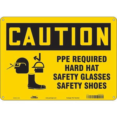 Condor Safety Sign, 10 in Height, 14 in Width, Aluminum, Horizontal Rectangle, English, 468P29 468P29