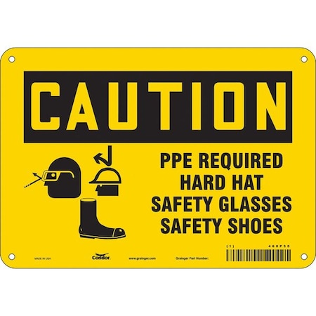 Condor Safety Sign, 7 in Height, 10 in Width, Polyethylene, Vertical Rectangle, English, 468P30 468P30