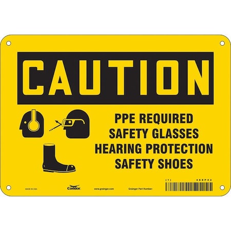 Condor Safety Sign, 7 in Height, 10 in Width, Polyethylene, Vertical Rectangle, English, 468P42 468P42