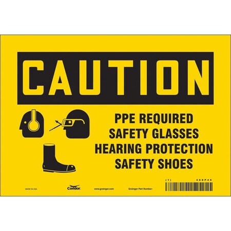 Condor Safety Sign, 7 in Height, 10 in Width, Vinyl, Vertical Rectangle, English, 468P46 468P46