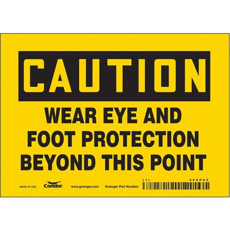 Condor Safety Sign, 5 in Height, 7 in Width, Vinyl, Horizontal Rectangle, English, 468P62 468P62