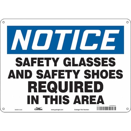 Condor Safety Sign, 10 in Height, 14 in Width, Aluminum, Horizontal Rectangle, English, 468R80 468R80