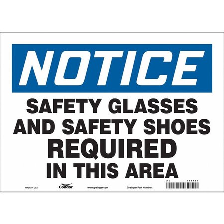 Condor Safety Sign, 10 in Height, 14 in Width, Vinyl, Horizontal Rectangle, English, 468R84 468R84