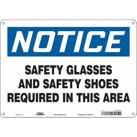 Condor Safety Sign, 10 in Height, 14 in Width, Polyethylene, Horizontal Rectangle, English, 468R88 468R88