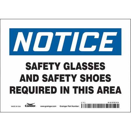 Condor Safety Sign, 5 in Height, 7 in Width, Vinyl, Horizontal Rectangle, English, 468R89 468R89
