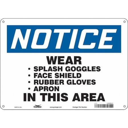Condor Safety Sign, 10 in Height, 14 in Width, Aluminum, Horizontal Rectangle, English, 468R93 468R93