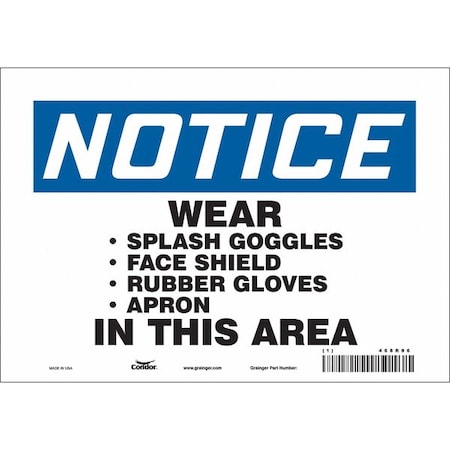 Condor Safety Sign, 7 in Height, 10 in Width, Vinyl, Vertical Rectangle, English, 468R96 468R96
