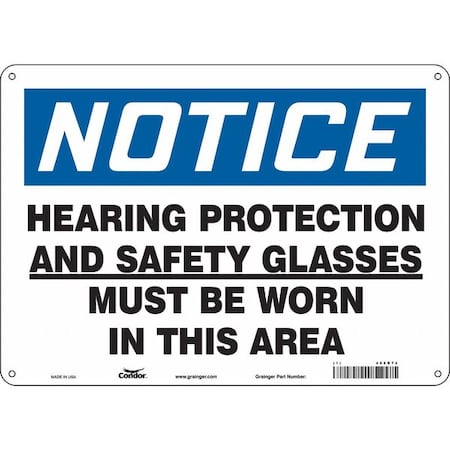 Condor Safety Sign, 10 in Height, 14 in Width, Aluminum, Horizontal Rectangle, English, 468R74 468R74