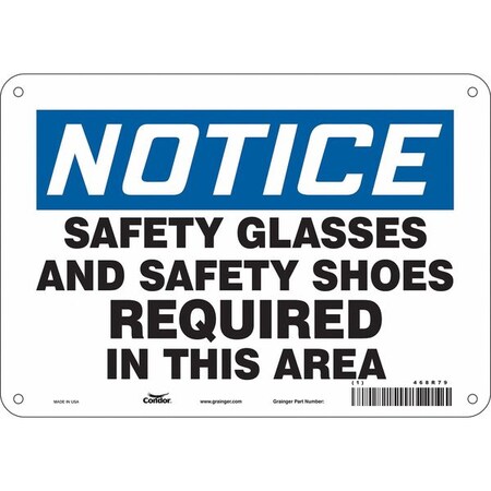 Condor Safety Sign, 7 in Height, 10 in Width, Aluminum, Vertical Rectangle, English, 468R79 468R79