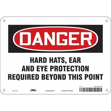 Condor Safety Sign, 7 in Height, 10 in Width, Aluminum, Vertical Rectangle, English, 468R20 468R20