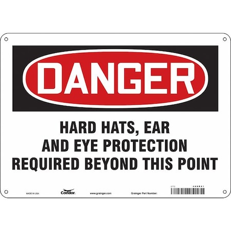 Condor Safety Sign, 10 in Height, 14 in Width, Aluminum, Horizontal Rectangle, English, 468R21 468R21