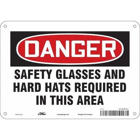 Condor Safety Sign, 7 in Height, 10 in Width, Polyethylene, Vertical Rectangle, English, 468R43 468R43